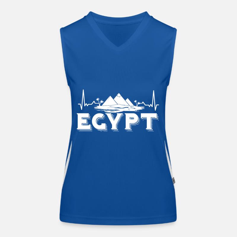 Egypte Pyramides Heartbeat Pharaon Sphinx Débardeur respirant contrasté Femme