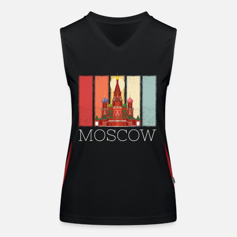 Cathédrale de Moscou Basile Russie Rétro Débardeur respirant contrasté Femme