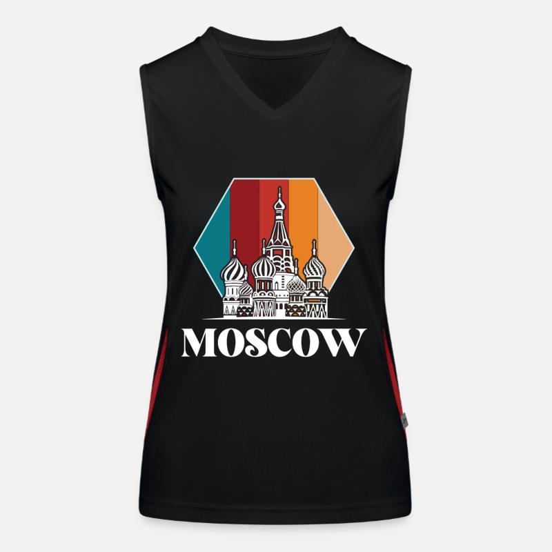 St. Basil's Cathedral Moscow Russia Retro Women's Functional Contrast Tank Top