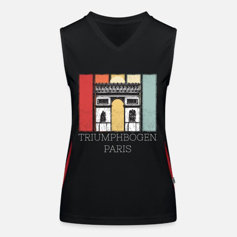 Français rétro de l’Arc de Triomphe de Paris Débardeur respirant contrasté Femme