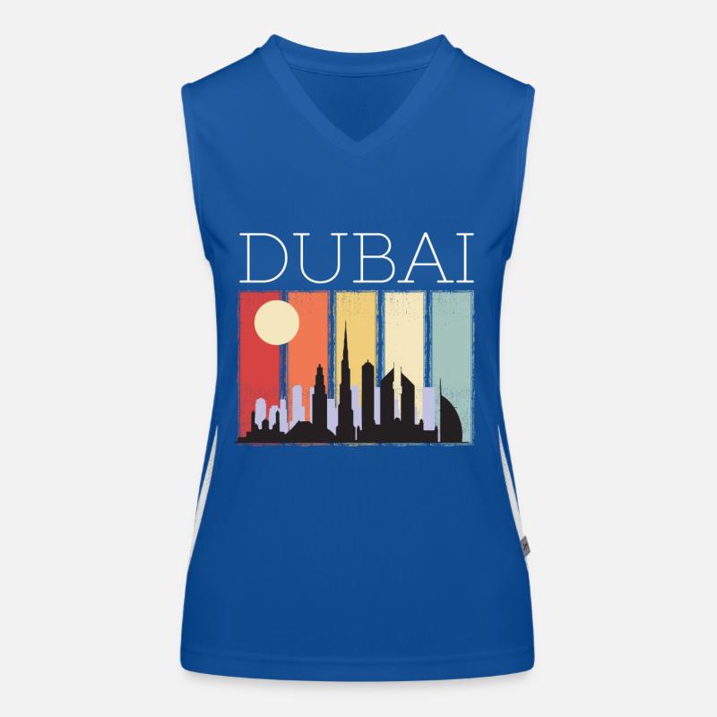 Burj Khalifa Skyline Dubai Emirates UAE Women's Functional Contrast Tank Top