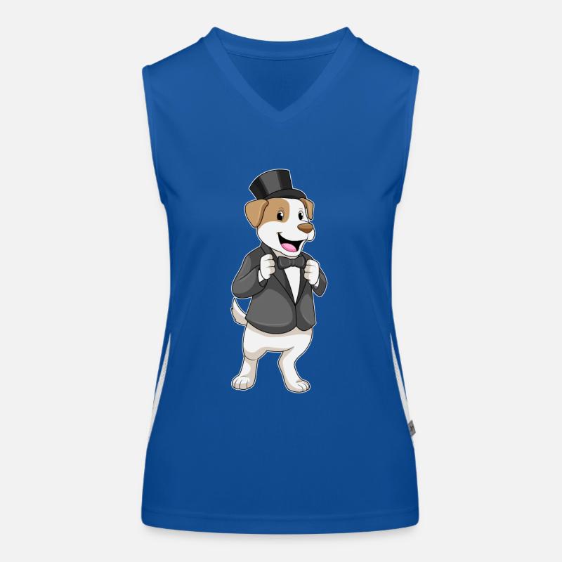Hund als Bräutigam mit Schleife Funktionelles Kontrast-Tank Top für Frauen