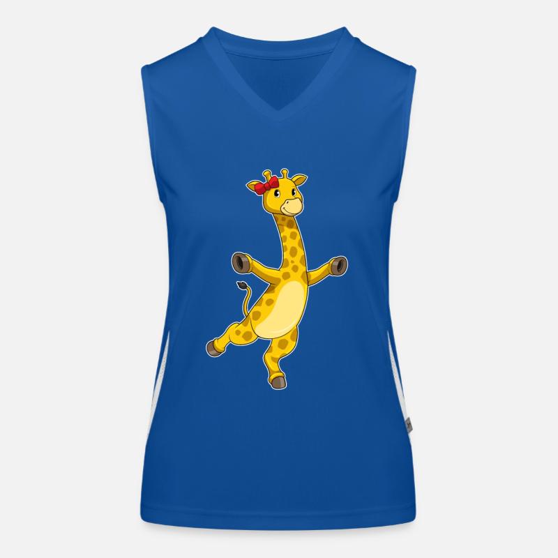 Giraffe mit Schleife Funktionelles Kontrast-Tank Top für Frauen