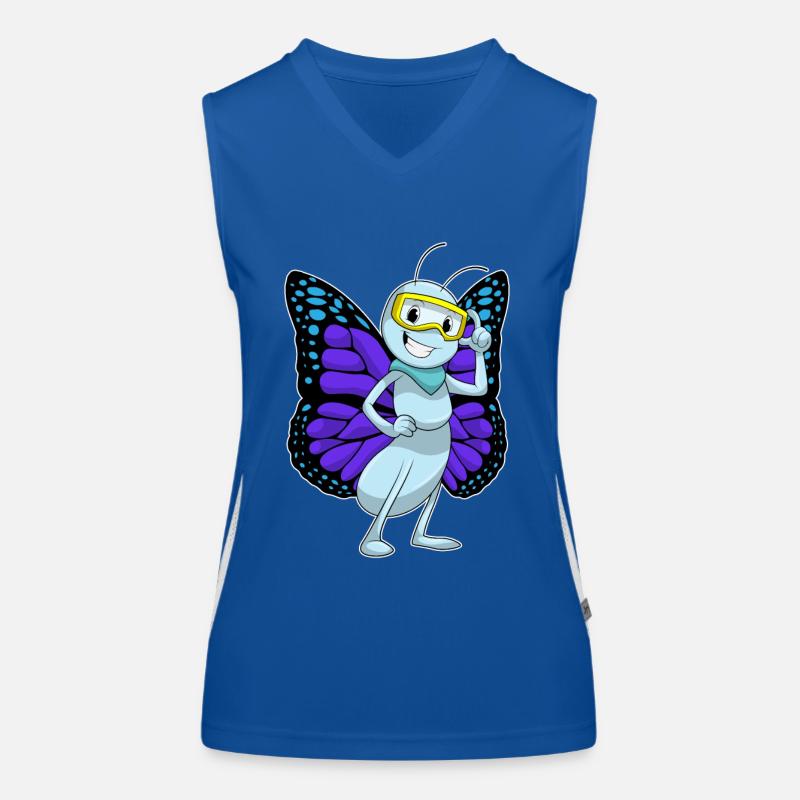 Butterfly with glasses Women's Functional Contrast Tank Top
