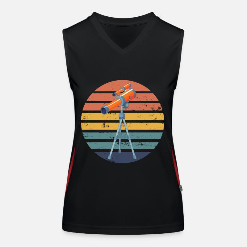 Telescope Starry Sky Mars Jupiter Astronomer Women's Functional Contrast Tank Top