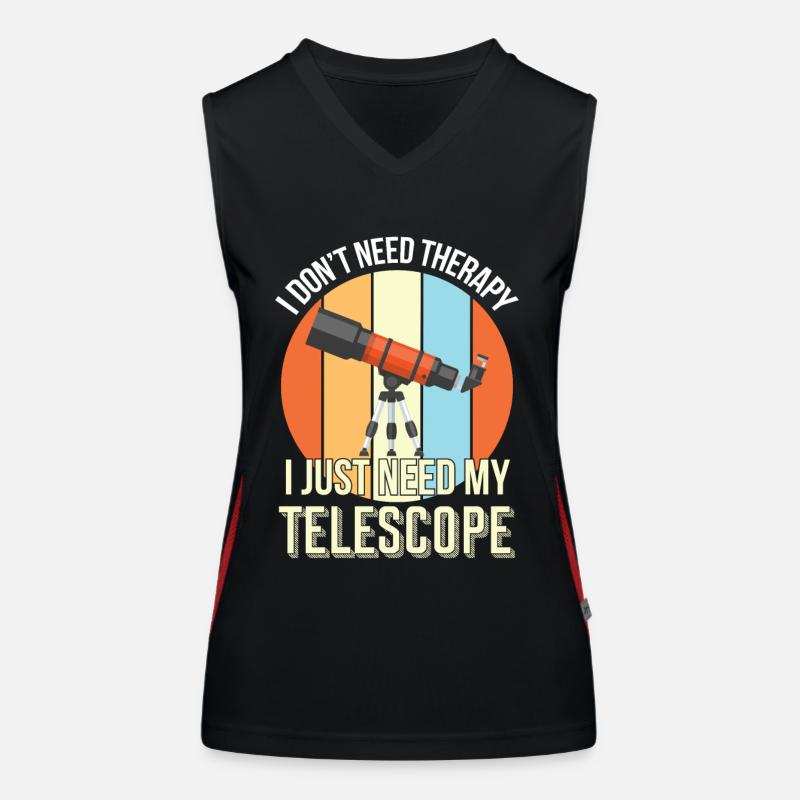Telescope Therapy Astronomer Mars Jupiter Women's Functional Contrast Tank Top