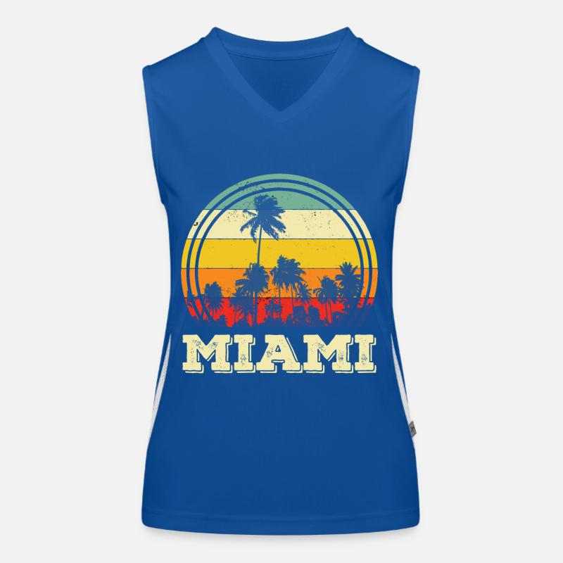 Miami Retro Floride Palm Skyline Beach Débardeur respirant contrasté Femme