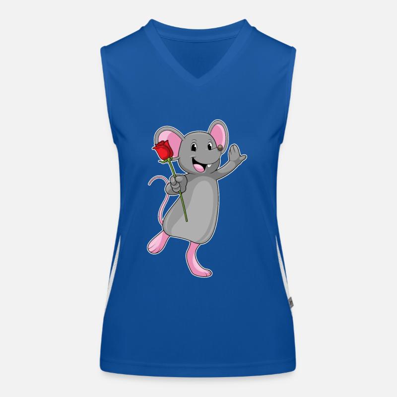 Ratte mit Rose Blume Funktionelles Kontrast-Tank Top für Frauen