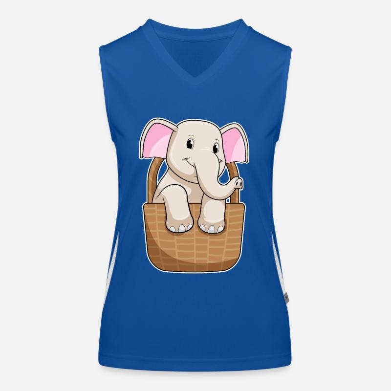 Éléphant avec panier Débardeur respirant contrasté Femme