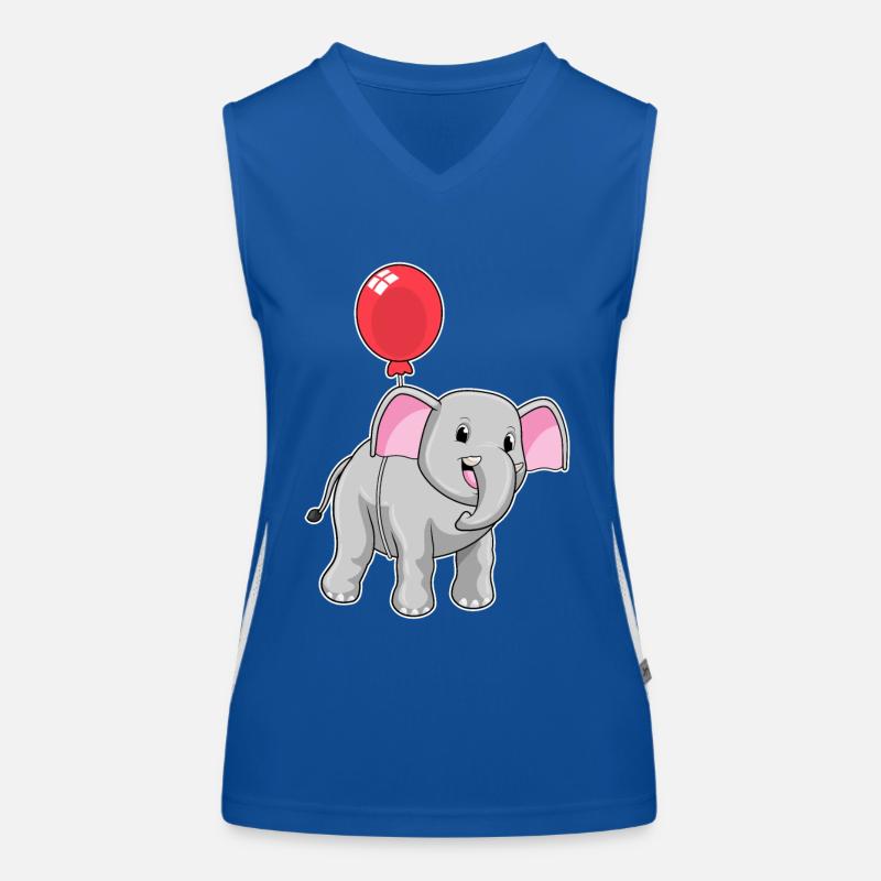 Elefant mit Luftballon Funktionelles Kontrast-Tank Top für Frauen
