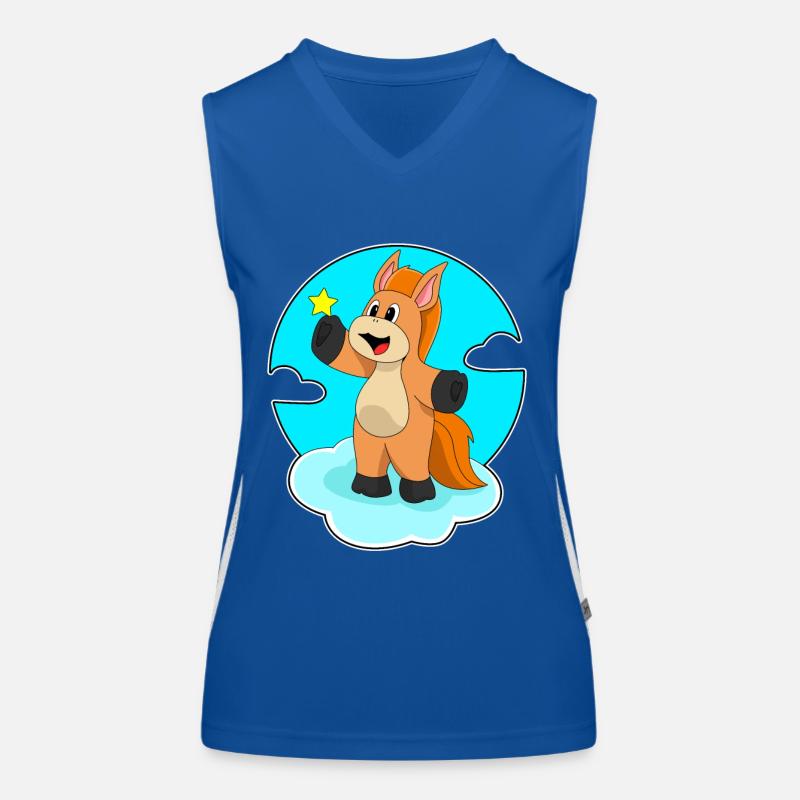 Pferd auf Wolken Funktionelles Kontrast-Tank Top für Frauen