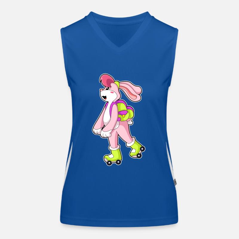Hase mit Rollschuhe Funktionelles Kontrast-Tank Top für Frauen