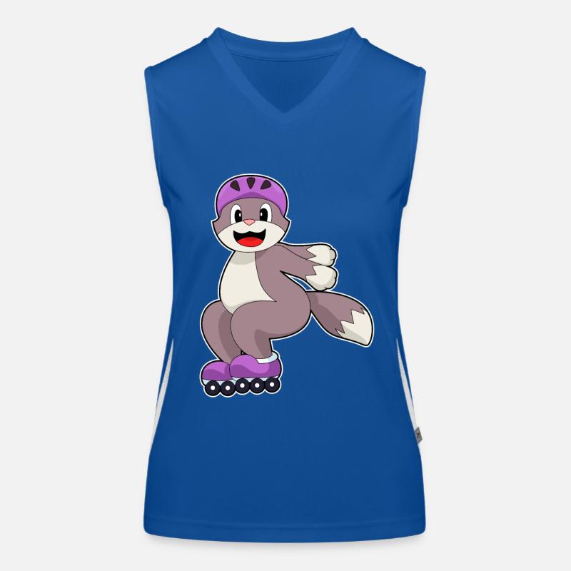 Katze mit Rollschuhe Funktionelles Kontrast-Tank Top für Frauen