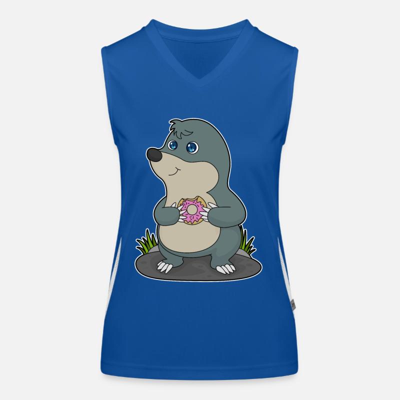 Mole with donut Women's Functional Contrast Tank Top