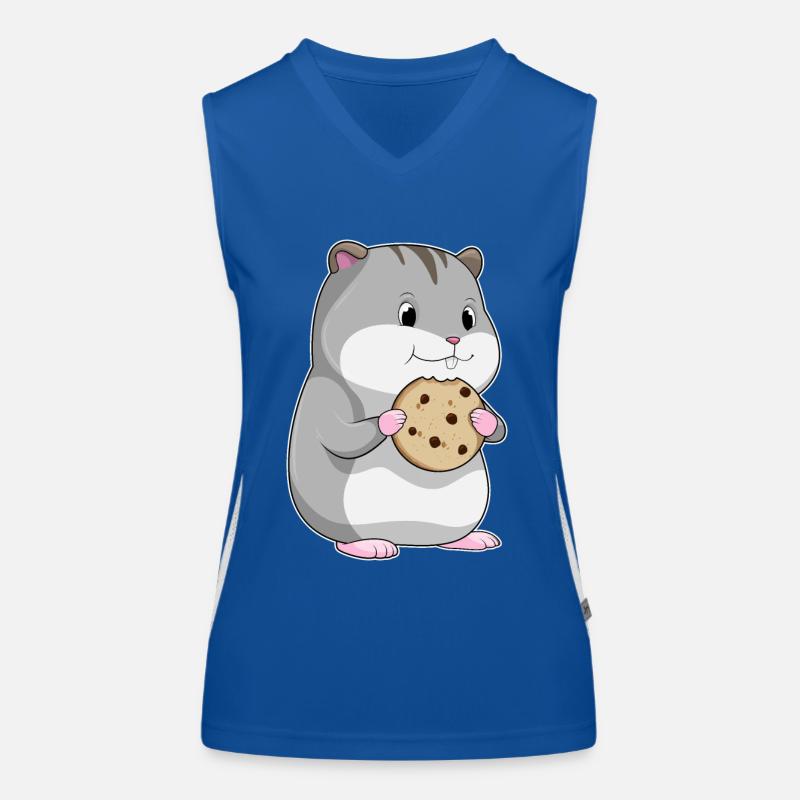 Hamster mit Keks Funktionelles Kontrast-Tank Top für Frauen