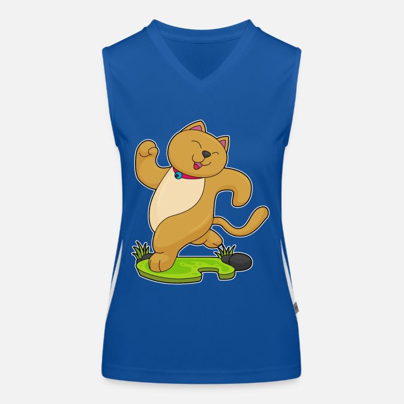 Chat avec collier en faisant du jogging Débardeur respirant contrasté Femme