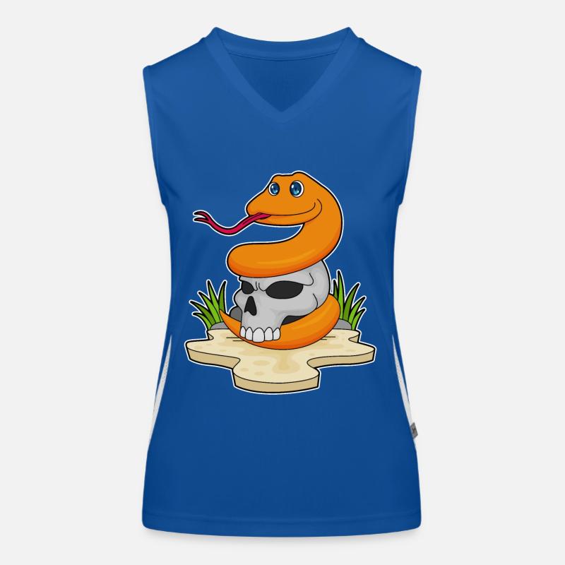 Schlange mit Totenkopf Funktionelles Kontrast-Tank Top für Frauen