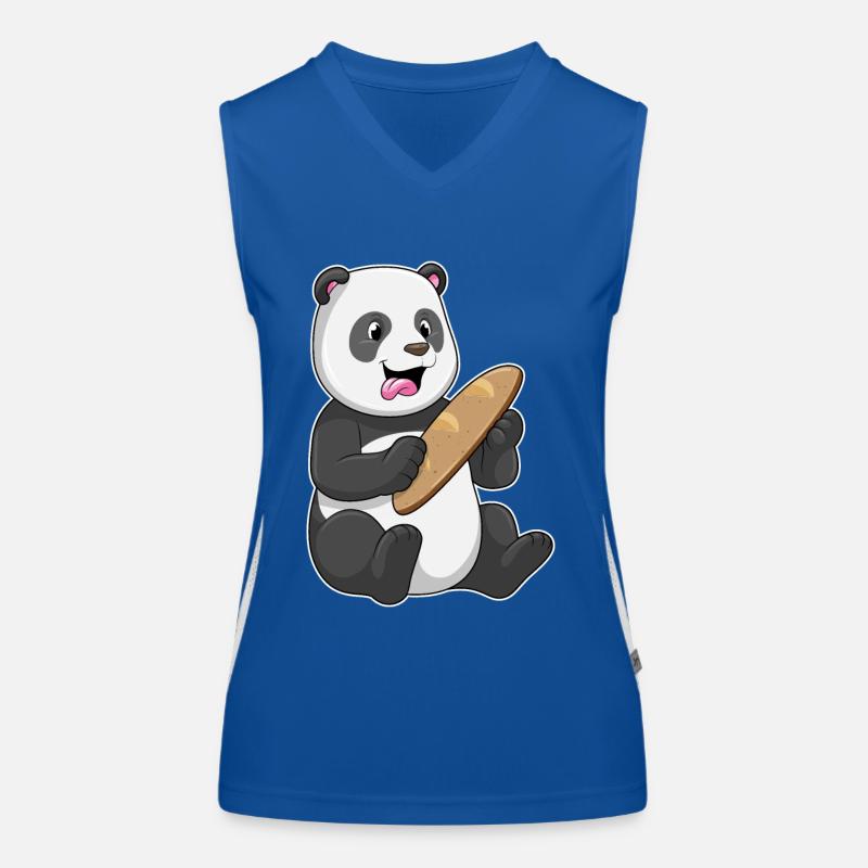 Panda als Bäcker mit Brot Funktionelles Kontrast-Tank Top für Frauen