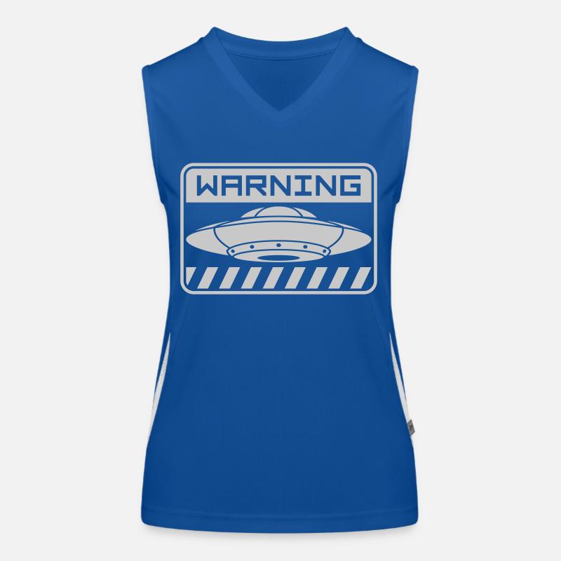 Shield Warning UFO's saucer Women's Functional Contrast Tank Top