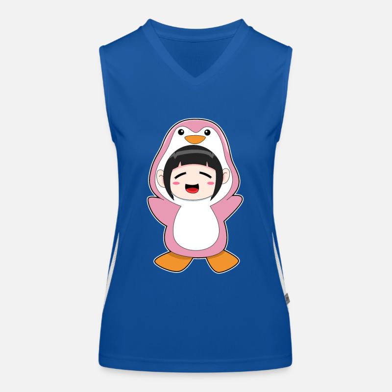 Kind im Pinguin Kostüm Funktionelles Kontrast-Tank Top für Frauen