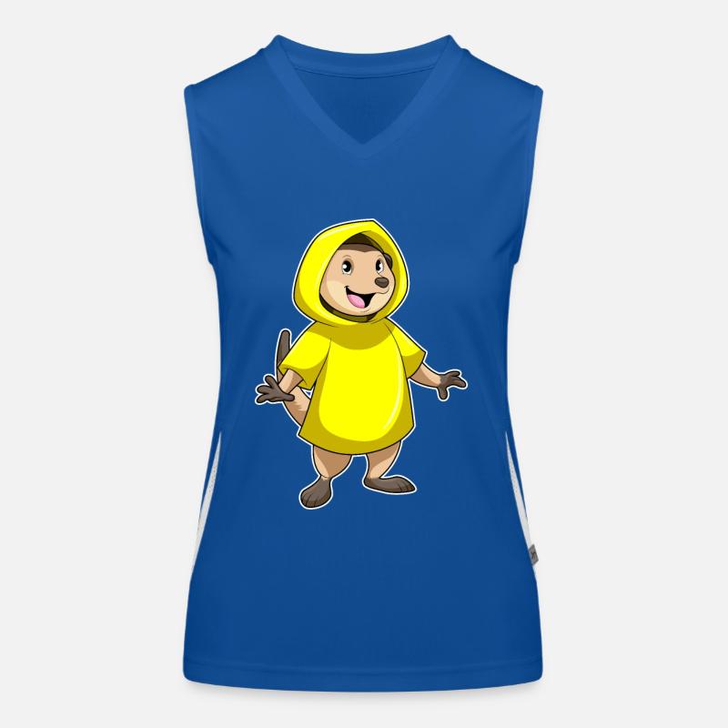 Erdmännchen mit Regenjacke Funktionelles Kontrast-Tank Top für Frauen