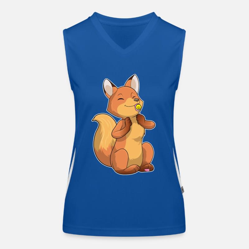 Fox with lollipop Women's Functional Contrast Tank Top