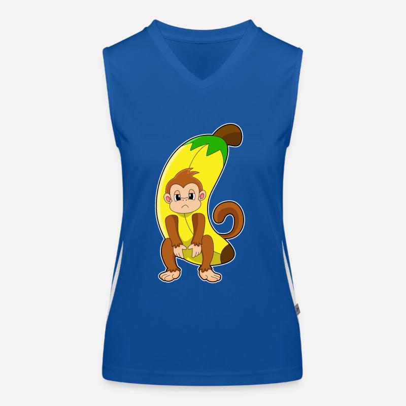 Affe mit Banane Funktionelles Kontrast-Tank Top für Frauen