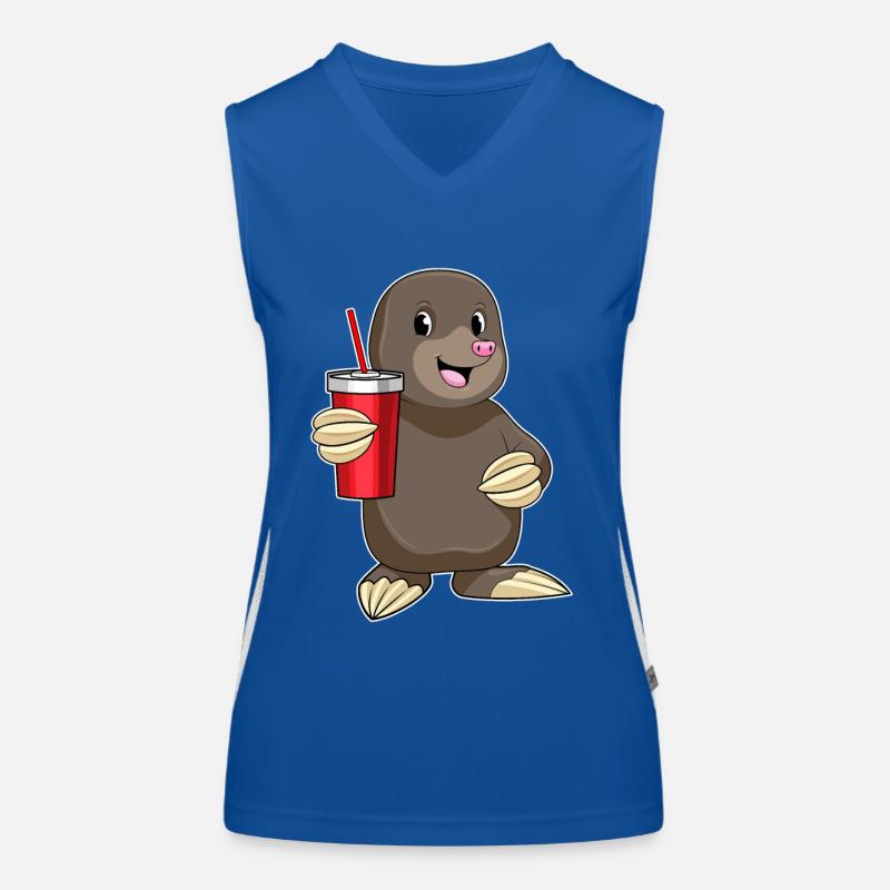 Mole with drinking cup Women's Functional Contrast Tank Top