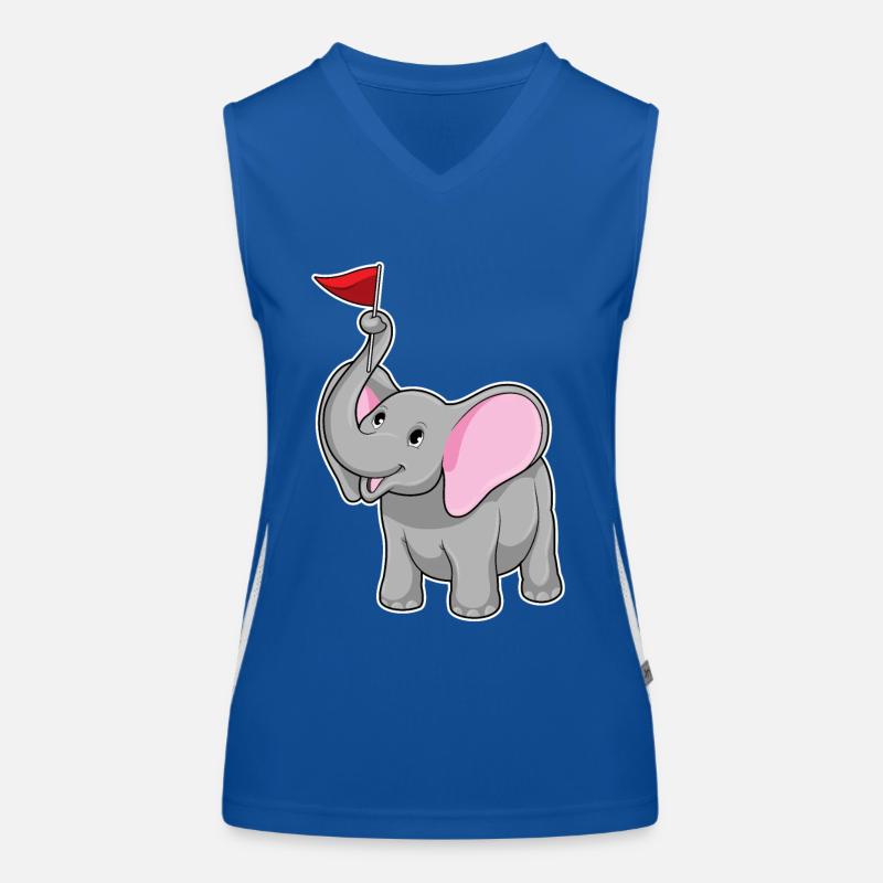 Éléphant avec drapeau Débardeur respirant contrasté Femme