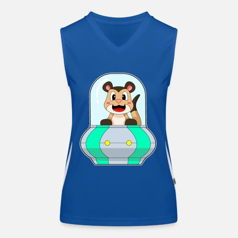 Erdmännchen mit Schiff Funktionelles Kontrast-Tank Top für Frauen