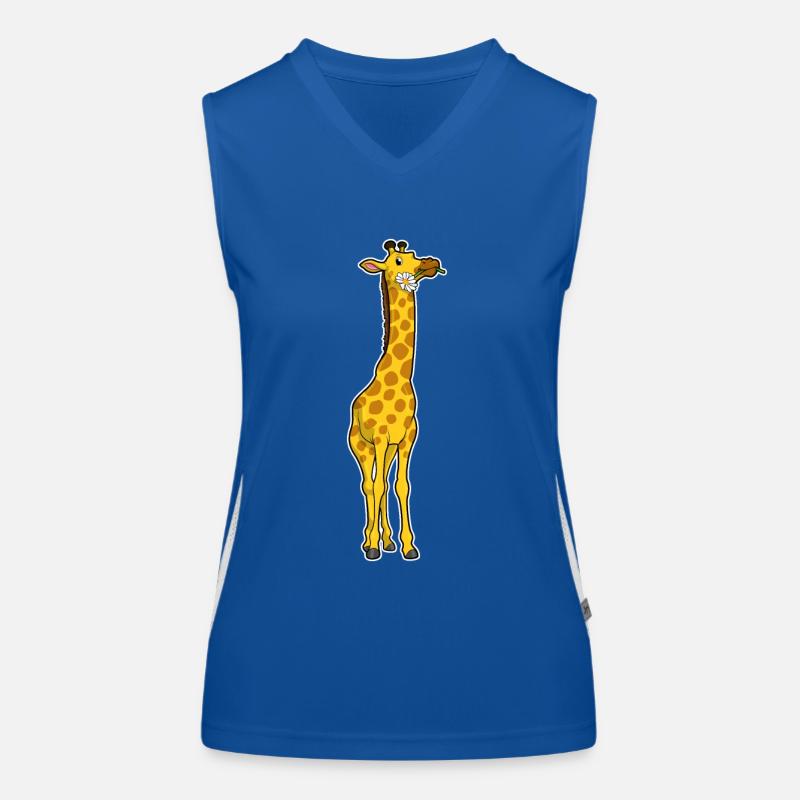Giraffe mit Gänseblümchen Funktionelles Kontrast-Tank Top für Frauen