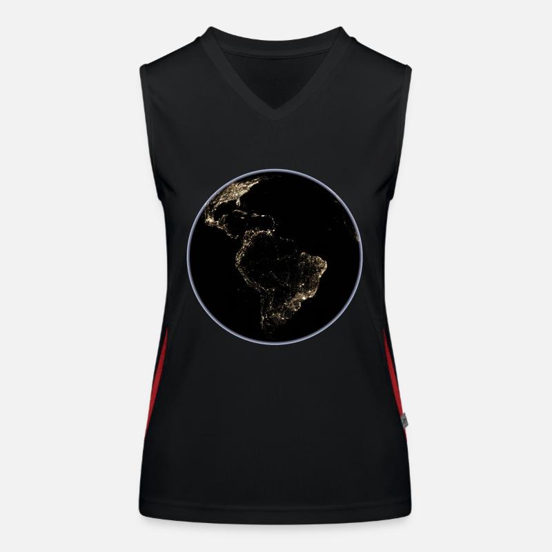 Earth Night Lights Women's Functional Contrast Tank Top