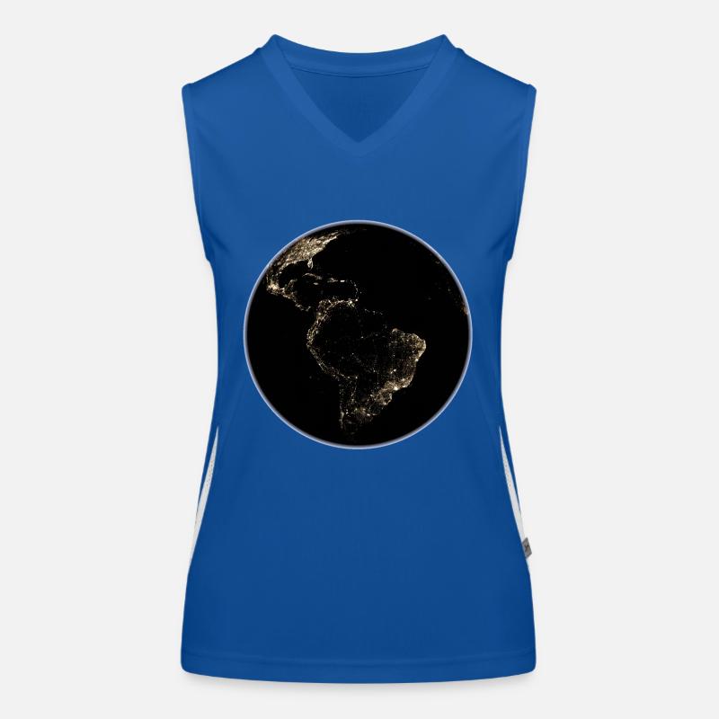 Earth Night Lights Women's Functional Contrast Tank Top