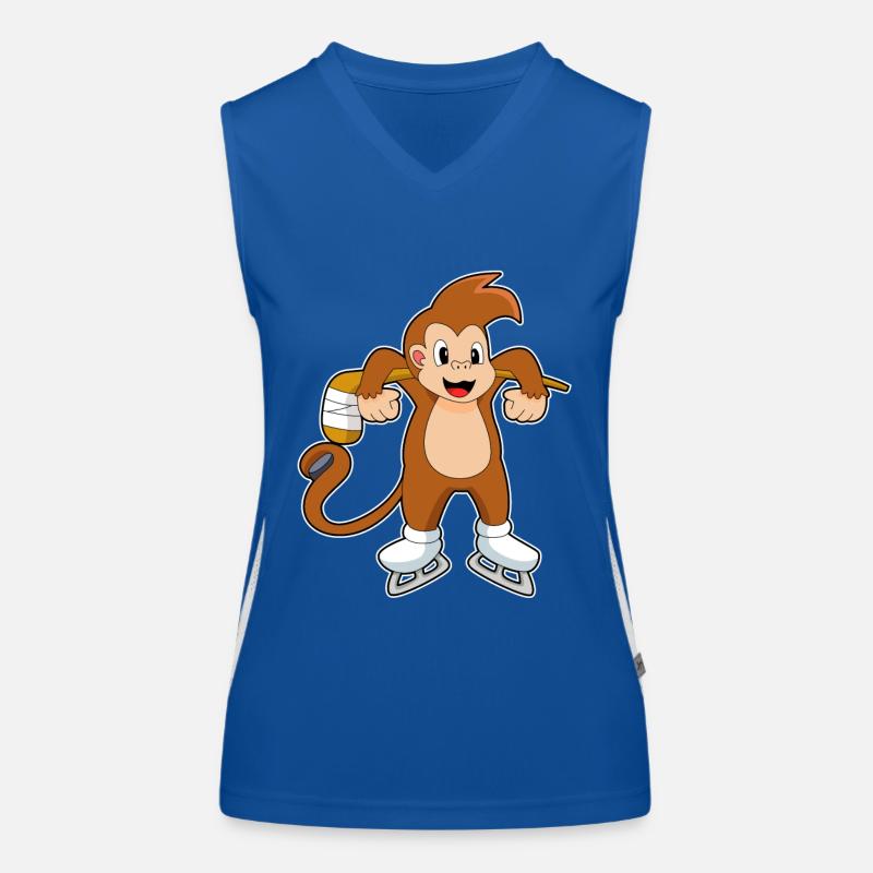 Affe Eishockey Eishockeyschläger Funktionelles Kontrast-Tank Top für Frauen