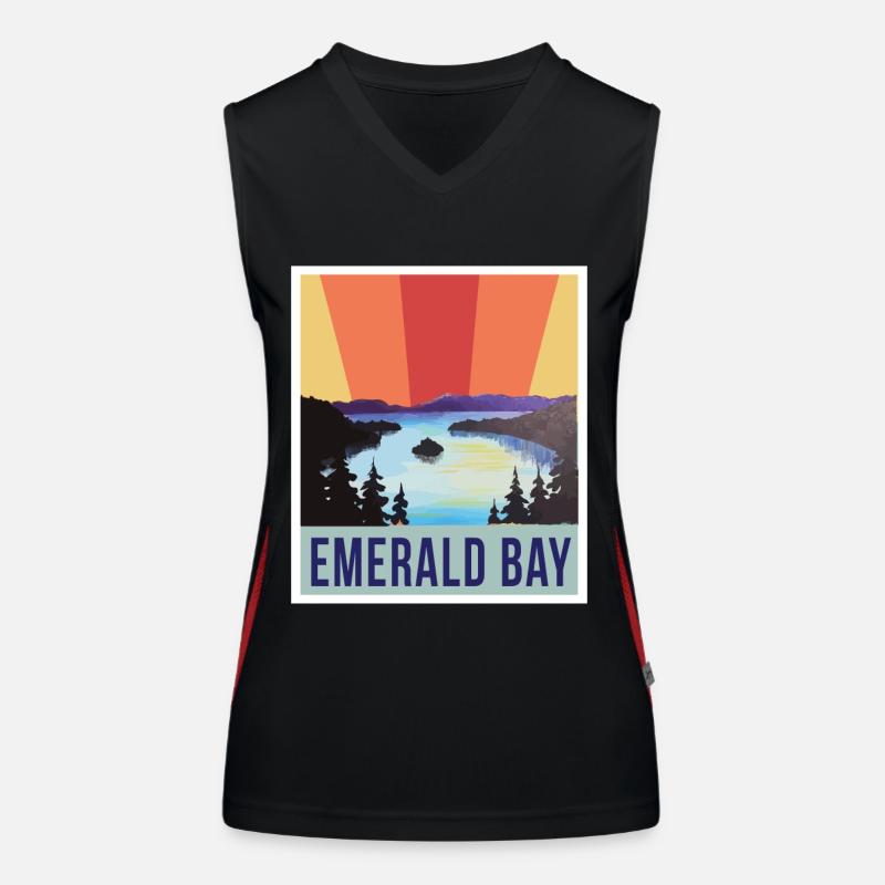 Emerald Bay Nevada Camping California State Park L Women's Functional Contrast Tank Top