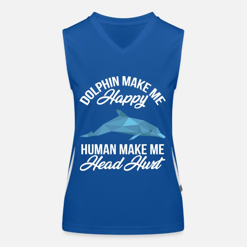 Dolphin Luck Whale Dolphins Underwater World Ocean Women's Functional Contrast Tank Top