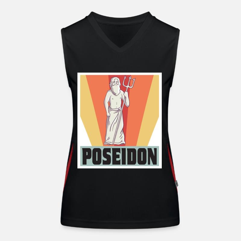 Poseidon God Greek mythology Ancient Griec Women's Functional Contrast Tank Top