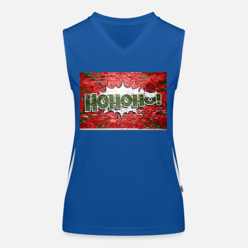 Hohoho! Weihnachten Weihnachten Comic Stil Graffiti Brief Funktionelles Kontrast-Tank Top für Frauen