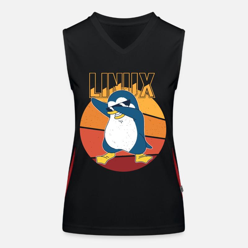 Linux Root Admin Cool Penguin Informatics Nerd Débardeur respirant contrasté Femme