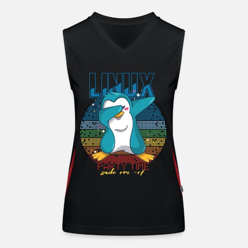 Linux Party Sudo Root Geek Mignon Pingouin Nerd Progr Débardeur respirant contrasté Femme