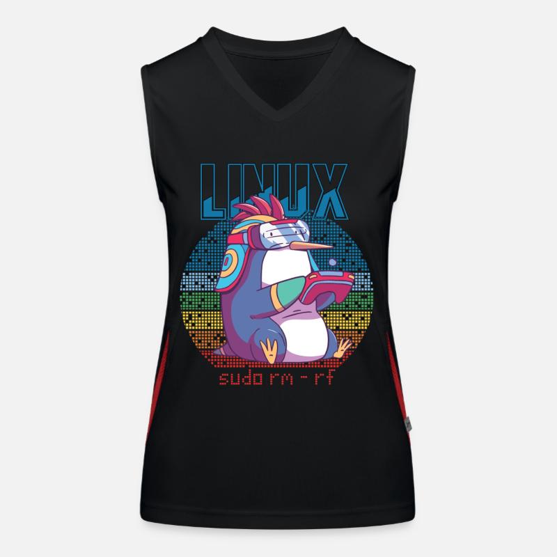 Linux Gamer Sudo Root Geek Admin Penguin Nerd Prog Funktionelles Kontrast-Tank Top für Frauen