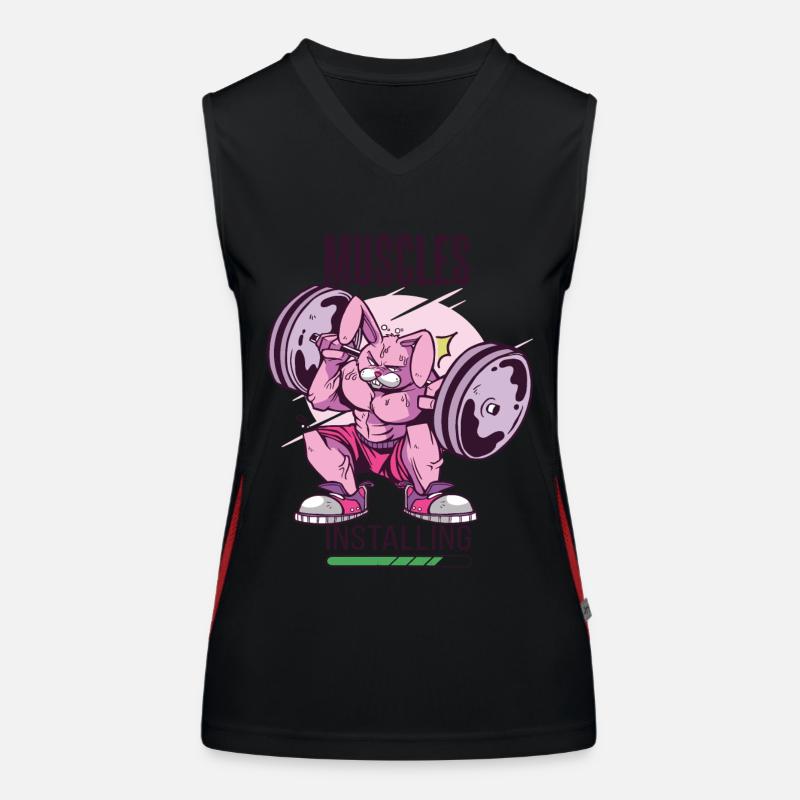 Muscles Install Rabbit Gym Motivation Workout Women's Functional Contrast Tank Top