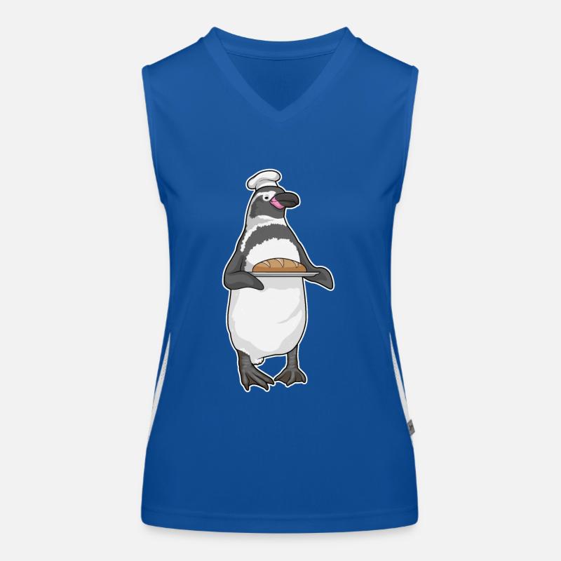 Pinguin Bäcker Brot Funktionelles Kontrast-Tank Top für Frauen
