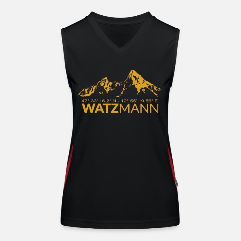 Coordonnées GPS Watzmann Latitude Longitude Débardeur respirant contrasté Femme