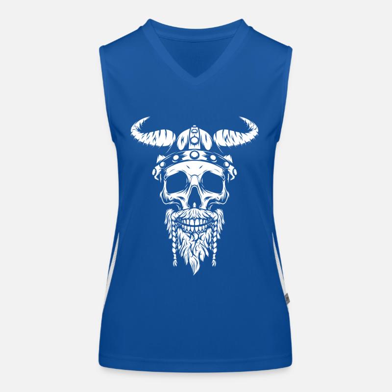 Skull Viking Norse Warrior Valhalla War Women's Functional Contrast Tank Top