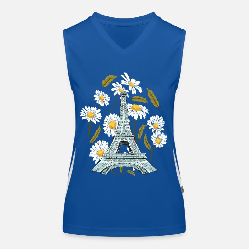 Eiffelturm Herbst Blume Paris Herbst in Frankreich Funktionelles Kontrast-Tank Top für Frauen