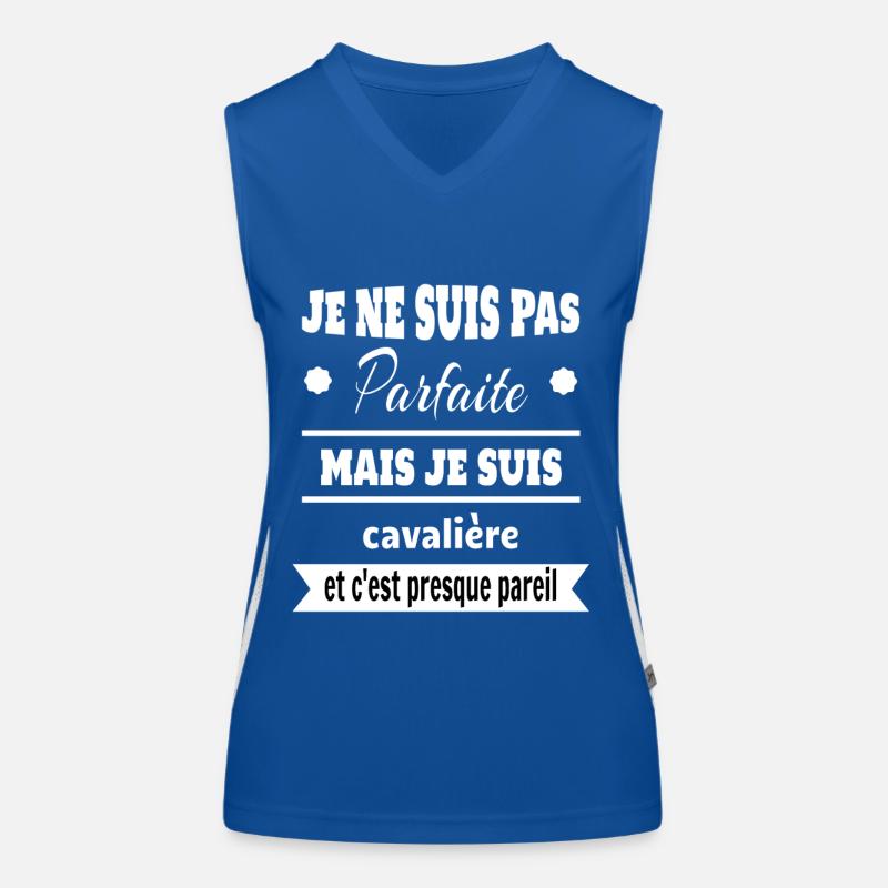 Cadeau pas parfaite mais cavalière cheval Débardeur respirant contrasté Femme