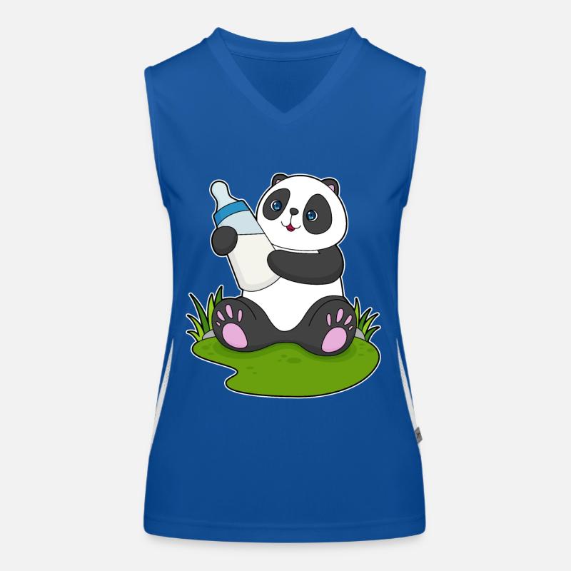 Panda Milk Bottle Women's Functional Contrast Tank Top