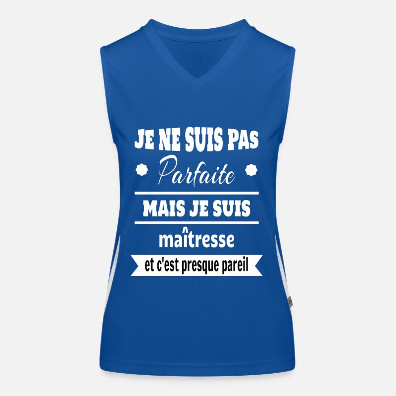 Pas parfaite mais maîtresse prof humour Débardeur respirant contrasté Femme