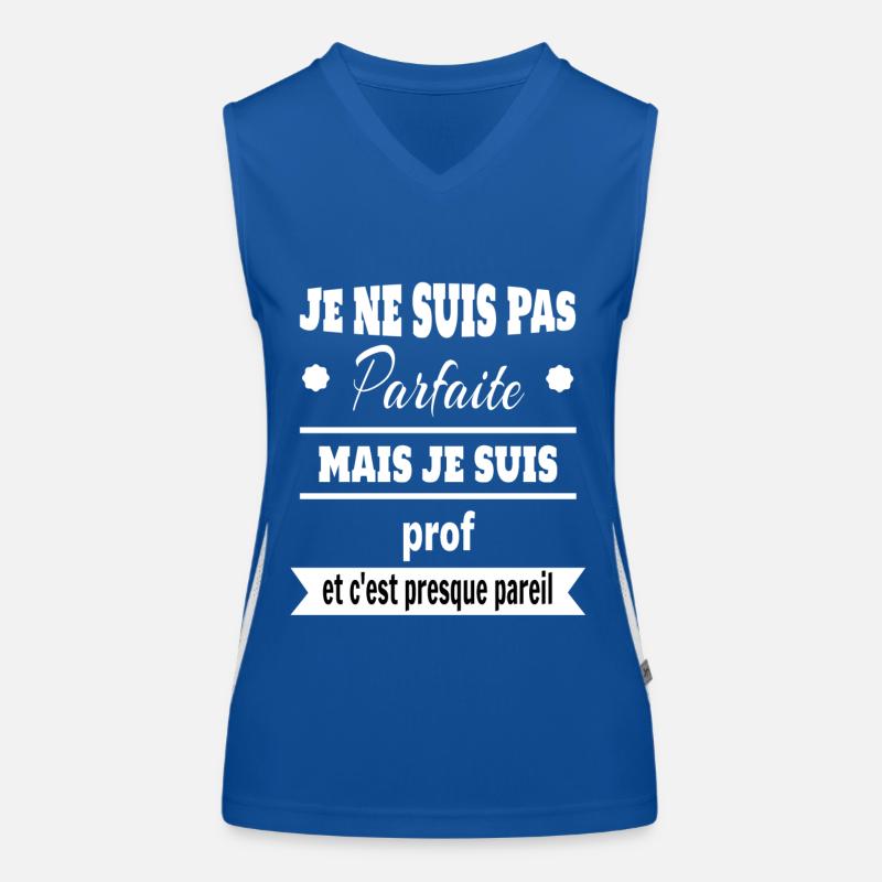 Pas parfaite mais prof professeure humour Débardeur respirant contrasté Femme